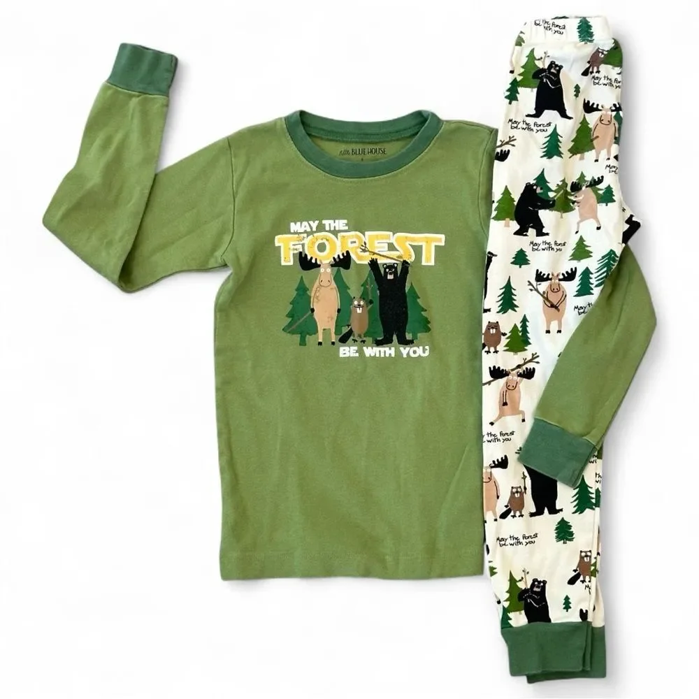 Little Blue House May The Forest Be With You Pajama Set Yellowstone Size 6